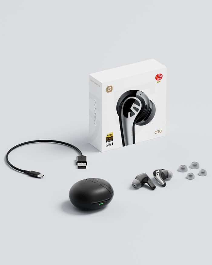 SoundPEATS C30 Cuffie Bluetooth 6.0 Con ANC Ibrido -52dB, LDAC, Driver 12mm, 6 Mic, 52h Autonomia, IP54, Audio Spaziale