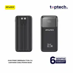 Awei P106K 10000mAh Type-C & Lightning Cable PD 22.5W Power Bank