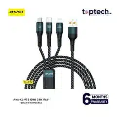 Awei CL-972 120W 3 In 1Fast Charging Cable