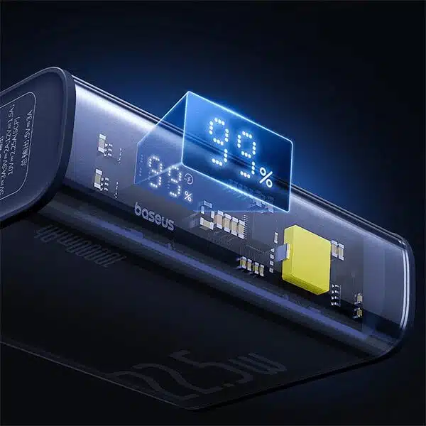 Baseus PPTSZ20 Semi Transparent 22.5W 20000mAh Digital Display Power Bank - Image 2