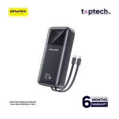 AWEI P107K 20000mAh PD22.5W Power Bank With Built-in Cable