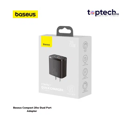 Baseus 20W Compact Super Quick Charger Dual Port U+C 20W - Image 2