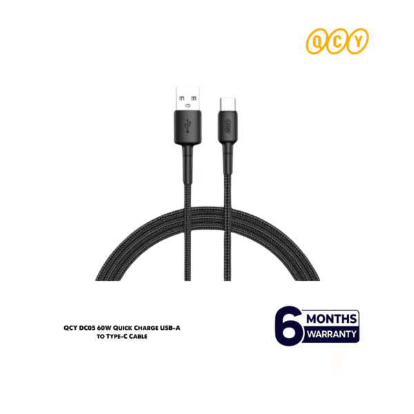 QCY DC05 60W Quick Charge USB-A to Type-C Cable - Image 1
