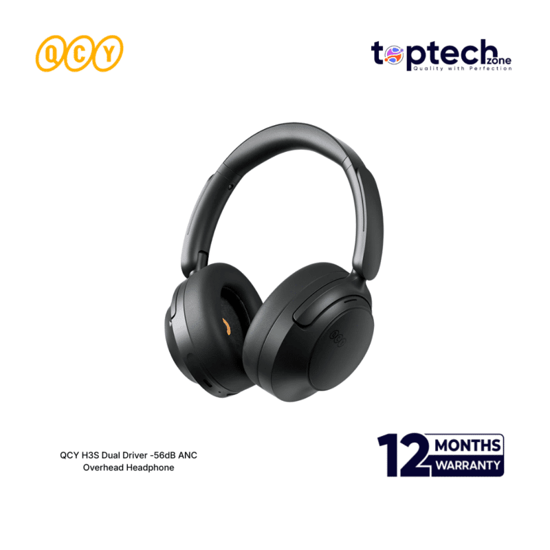 QCY H3S Dual Driver -56dB ANC Overhead Headphone - Top Tech Zone