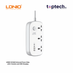 LDNIO SC3416 Universal Power Strip with 3 Sockets and USB Charging