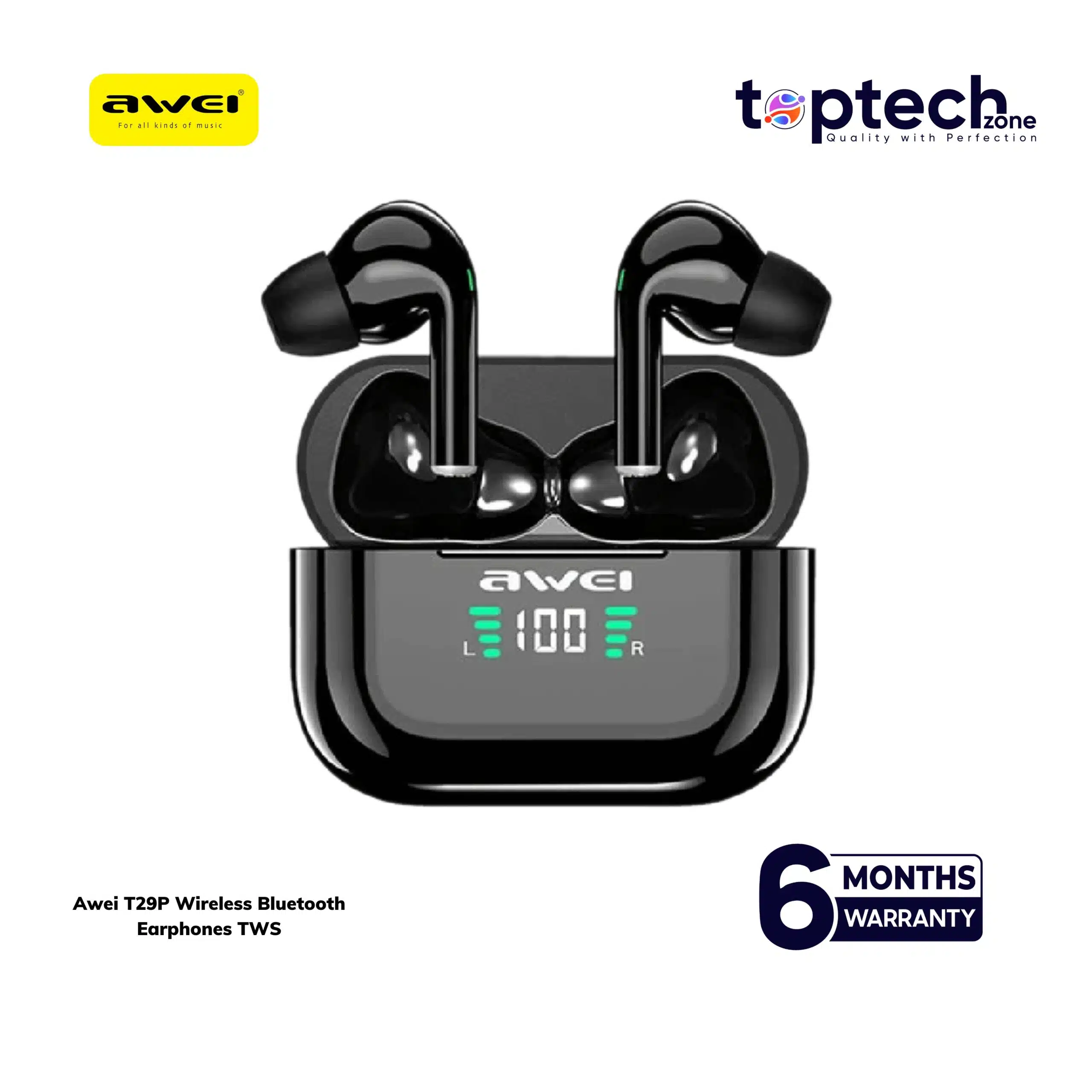 Awei T29P Wireless Bluetooth Earphones TWS - Image 2