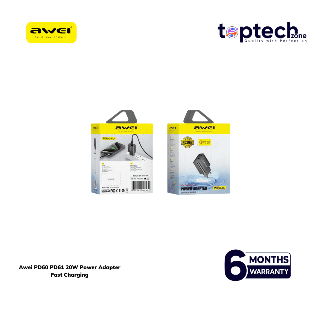 Awei PD60 PD61 20W Power Adapter Fast Charging