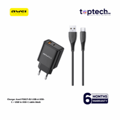 Awei PD81T-EU 22.5W GaN Fast Charger with Integrated USB-C Cable