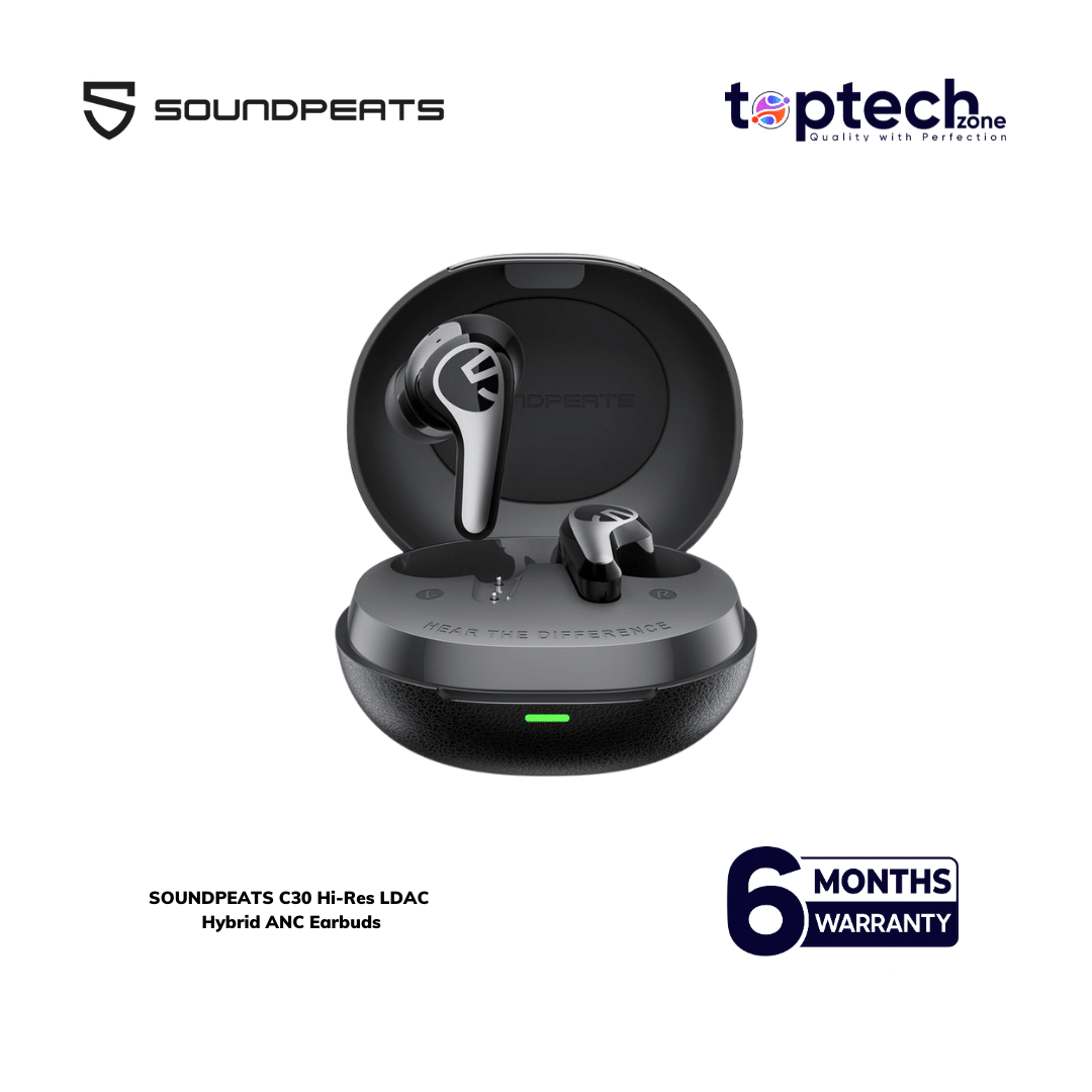 QCY (64) SOUNDPEATS C30 Hi-Res LDAC Hybrid ANC Earbuds - Image 1
