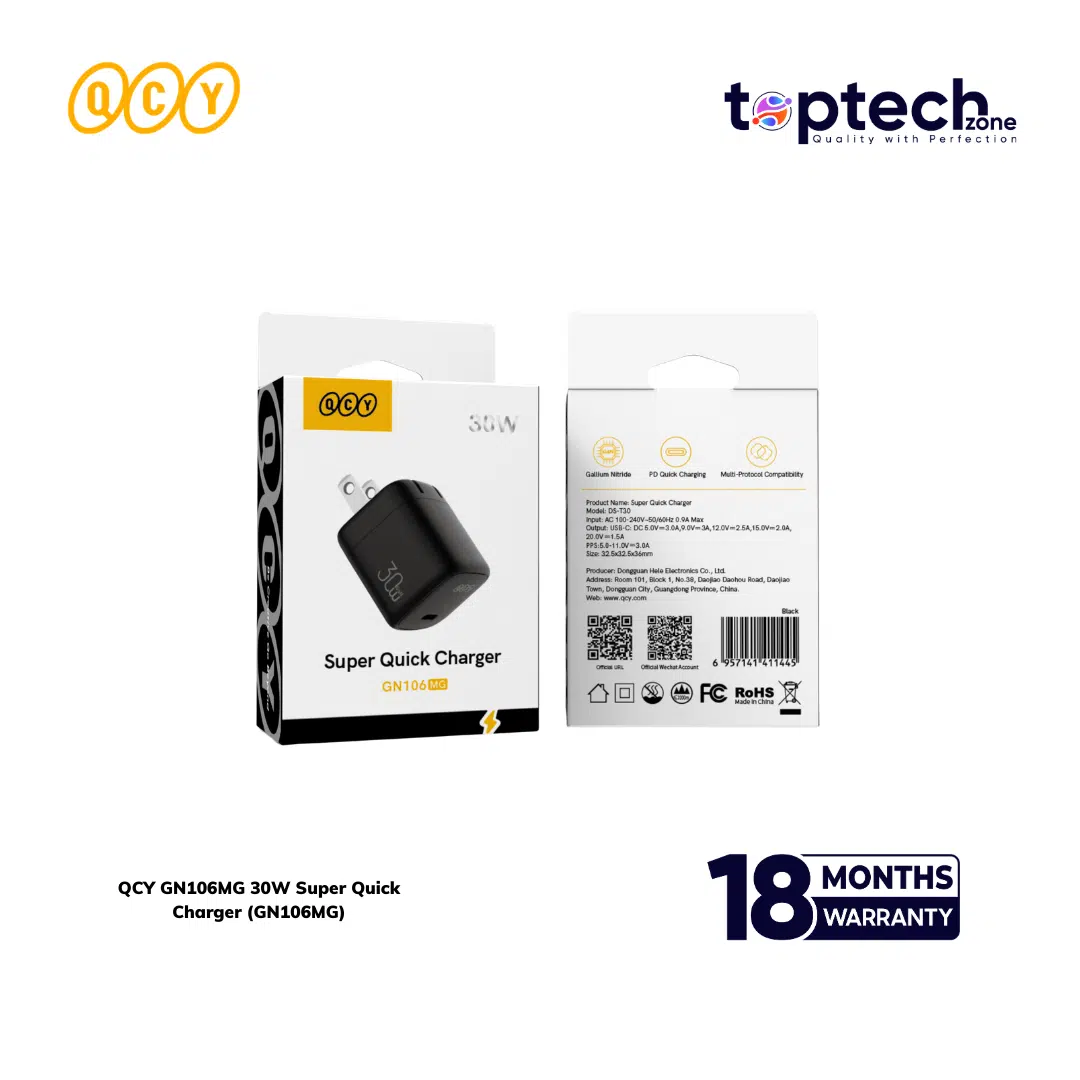 QCY GN106MG 30W Super Quick Charger (GN106MG)