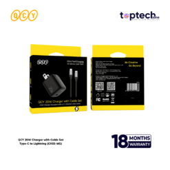 QCY 20W Charger with Cable Set Type-C to Lightning  (CK03-MG)