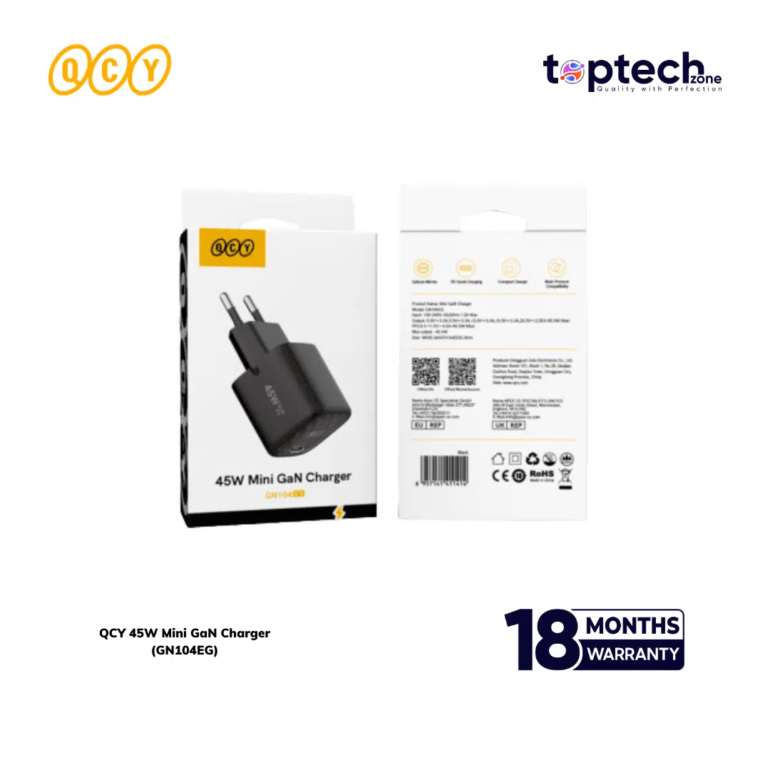 QCY 45W Mini GaN Charger (GN104EG)