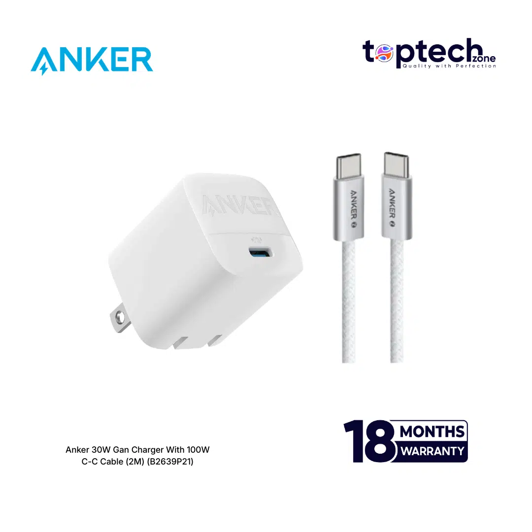 Anker 30W Gan Charger With 100W C-C Cable (2M) (B2639P21)
