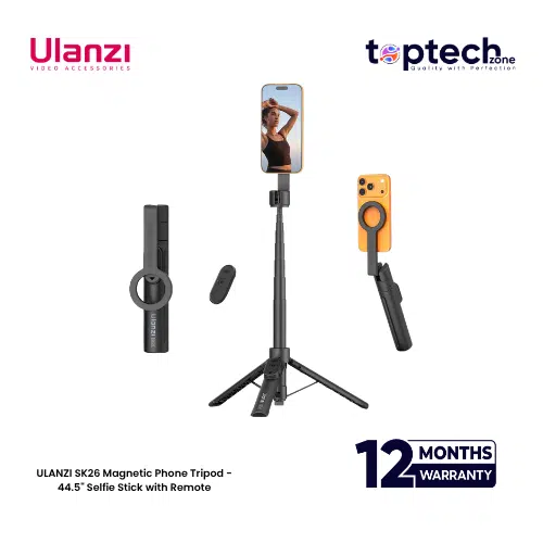 ULANZI SK26 Magnetic Phone Tripod - 44.5" Selfie Stick with Remote