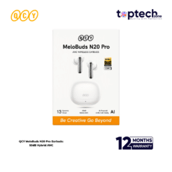 QCY MeloBuds N20 Pro Earbuds: 50dB Hybrid ANC ( HT20S ) - White