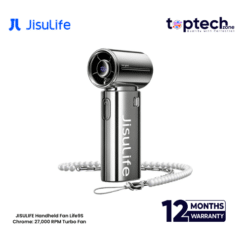 JISULIFE Handheld Fan Life9S Chrome: 27,000 RPM Turbo Fan