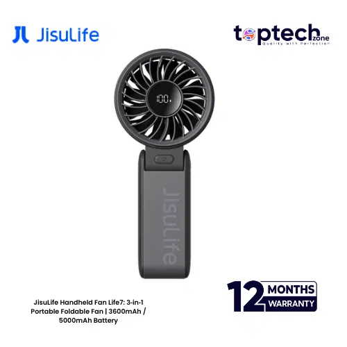 JisuLife Handheld Fan Life7: 3‑in‑1 Portable Foldable Fan