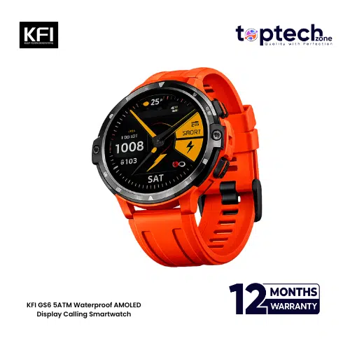 KFI GS6 5ATM Waterproof AMOLED Display Calling Smartwatch - Image 2