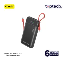 AWEI S22-35W 20000mAh Power Bank with Built-in Cable