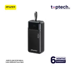 AWEI PA-104 22.5W Built-in Cable 30000mAh Power Bank