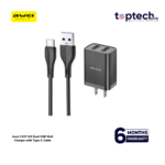 Awei C15T-US Dual USB Wall Charger with Type-C Cable
