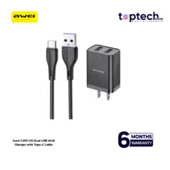 Awei C15T-US Dual USB Wall Charger with Type-C Cable