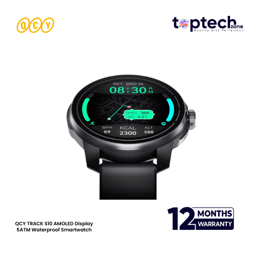 QCY TRACK S10 AMOLED Display 5ATM Waterproof Smartwatch - Image 2