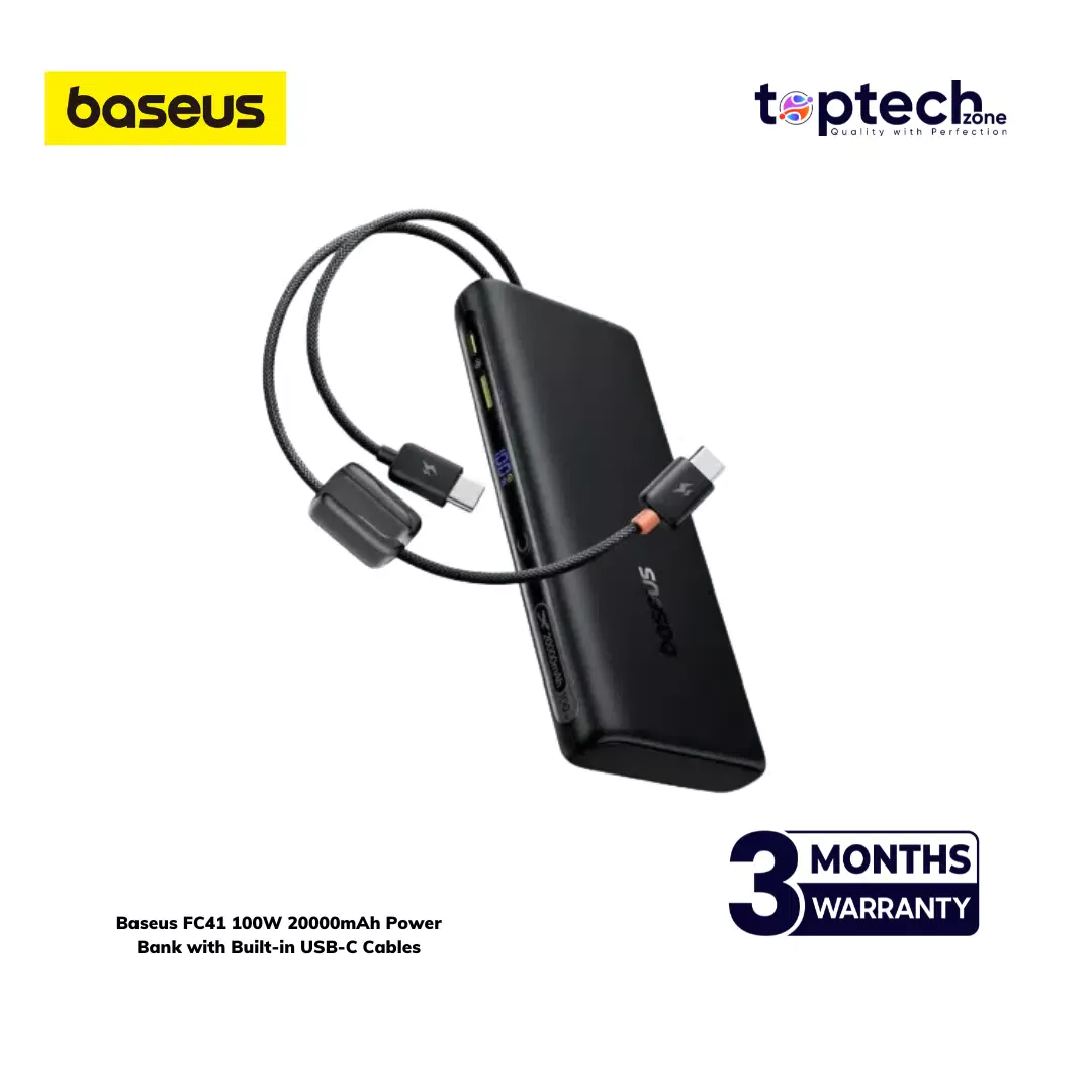 Baseus Enerfill FC41 20000mAH 100W Output Build in twin Cable Fast Charging Powerbank