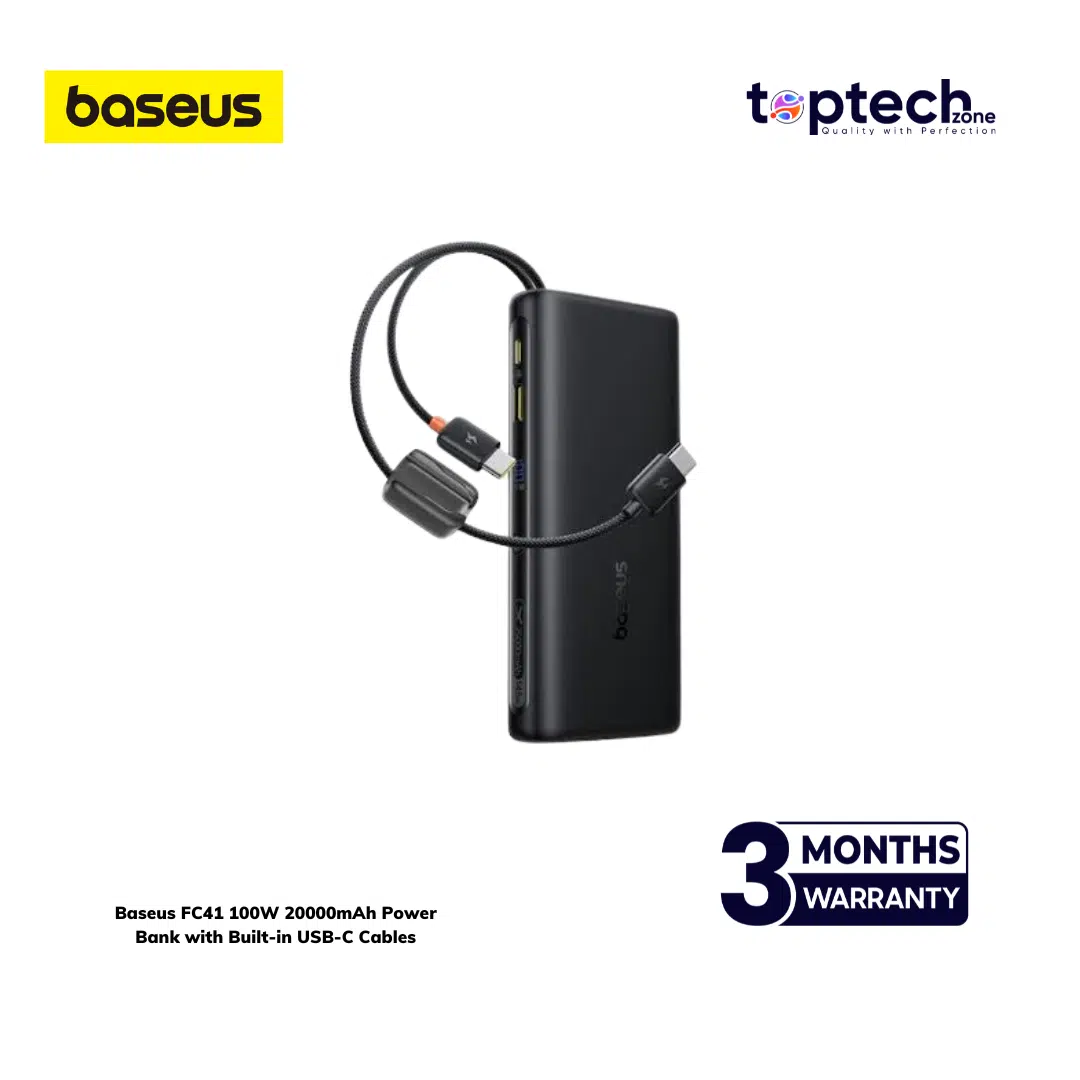 Baseus Enerfill FC41 20000mAH 100W Output Build in twin Cable Fast Charging Powerbank - Image 2