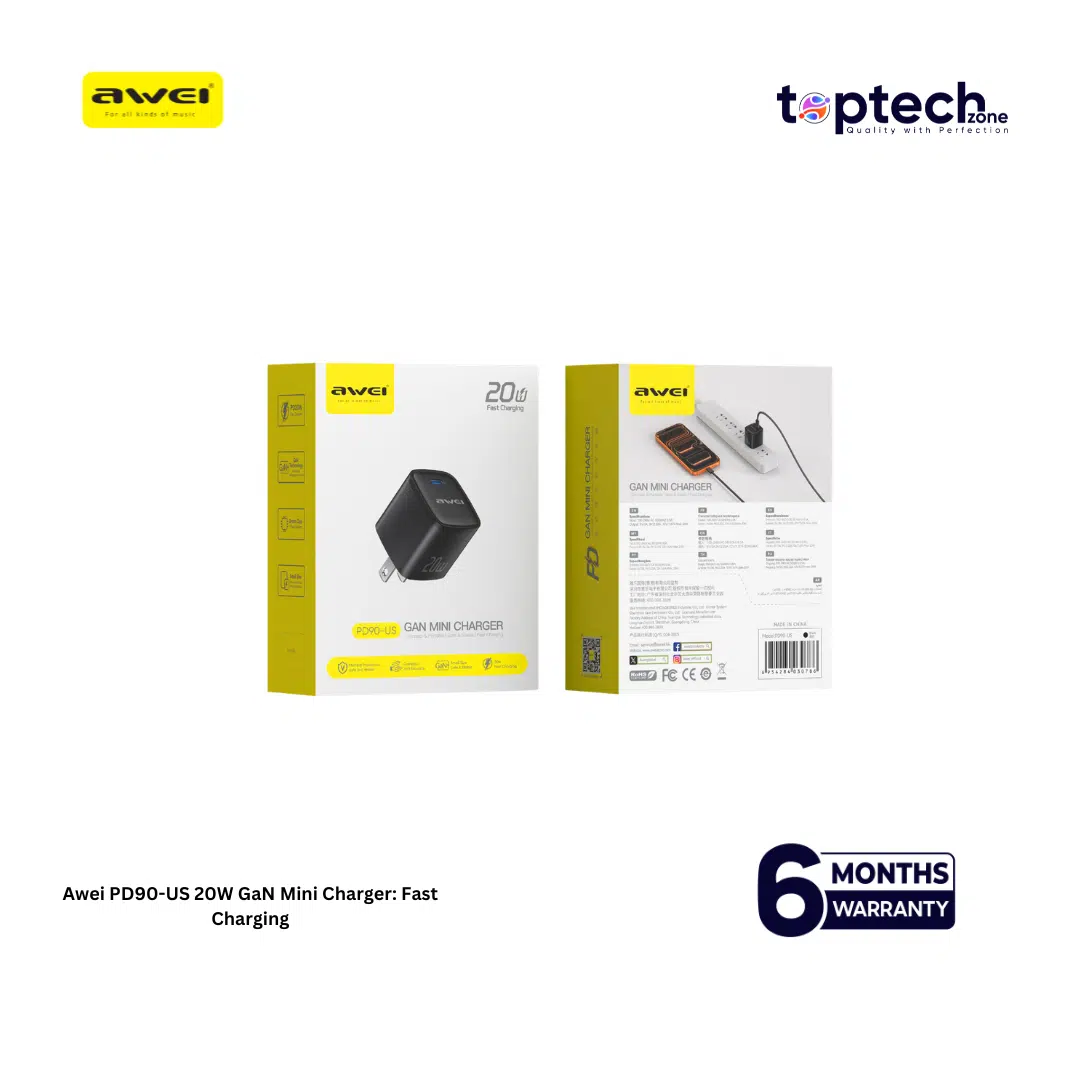 Awei PD90-US 20W GaN Mini Charger: Fast Charging - Image 2