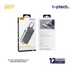 QCY Pulse PB20D 20000mAh Power Bank with 3 Built-in Cables