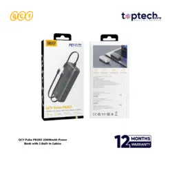 QCY Pulse PB20D 20000mAh Power Bank with 3 Built-in Cables