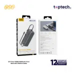 QCY Pulse PB30B 30000mAh Power Bank with 3 Built-in Cables