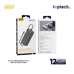 QCY Pulse PB30B 30000mAh Power Bank with 3 Built-in Cables