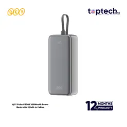 QCY Pulse PB30B 30000mAh Power Bank with 3 Built-in Cables