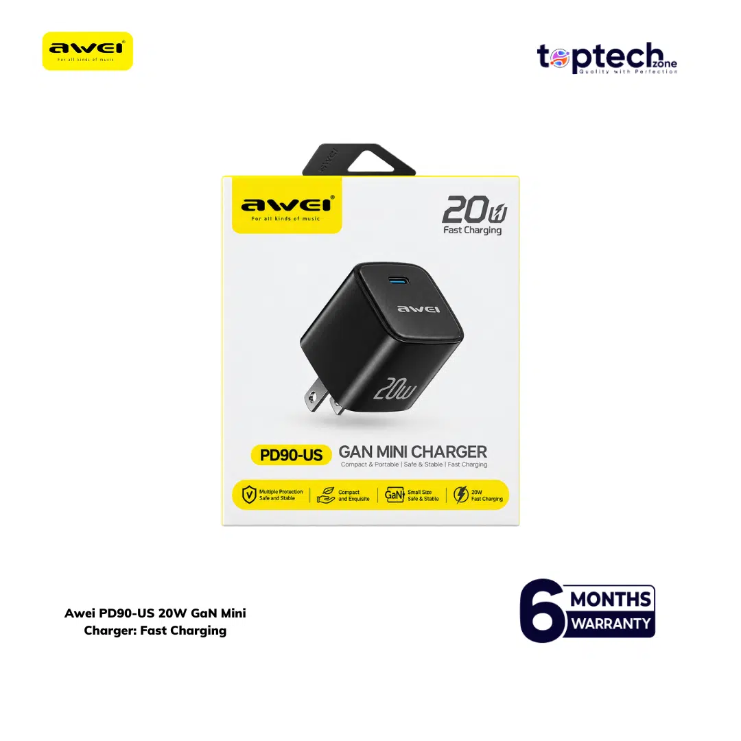 Awei PD90-US 20W GaN Mini Charger: Fast Charging