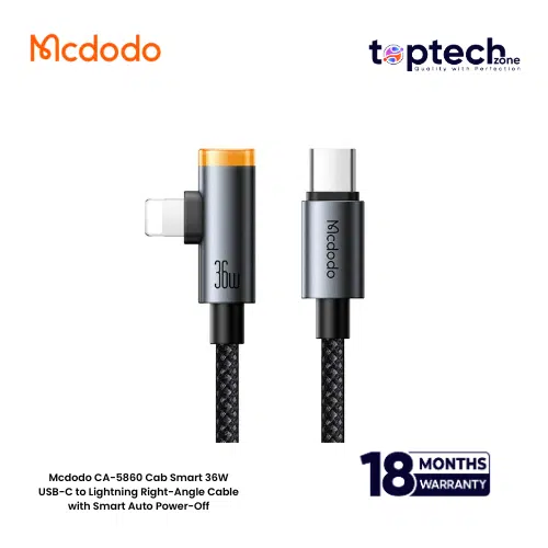 Mcdodo CA-5860 Cab Smart 36W USB-C to Lightning Right-Angle Cable with Smart Auto Power-Off - Image 2