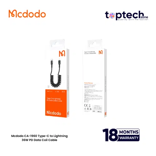 Mcdodo CA-1960 Type-C to Lightning 36W PD Data Coil Cable - Image 2