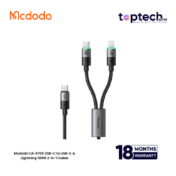 Mcdodo CA-6700 USB-C to USB-C & Lightning 100W 2-in-1 Cable