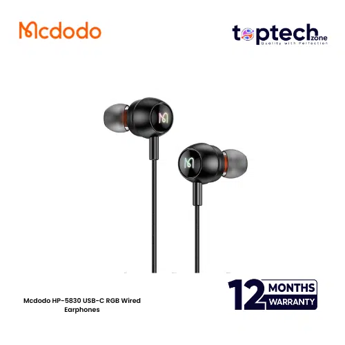 Mcdodo HP-5830 USB-C RGB Wired Earphones - Image 2