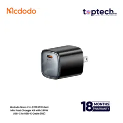Mcdodo Nano CH-8271 65W GaN Mini Fast Charger Kit with 240W USB-C to USB-C Cable (US)