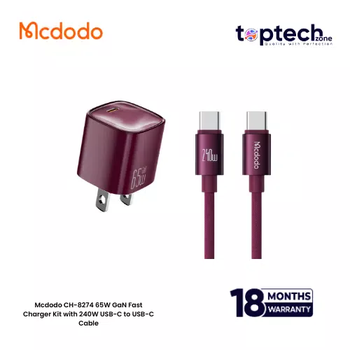 Mcdodo CH-8274 65W GaN Fast Charger Kit with 240W USB-C to USB-C Cable