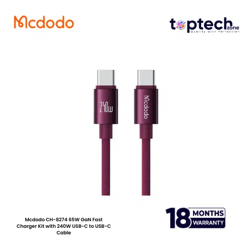 Mcdodo CH-8274 65W GaN Fast Charger Kit with 240W USB-C to USB-C Cable - Image 3