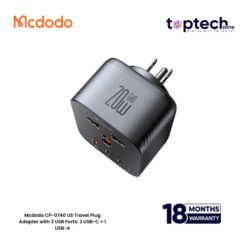 Mcdodo CP-0740 US Travel Plug Adapter with 3 USB Ports: 2 USB-C + 1 USB-A