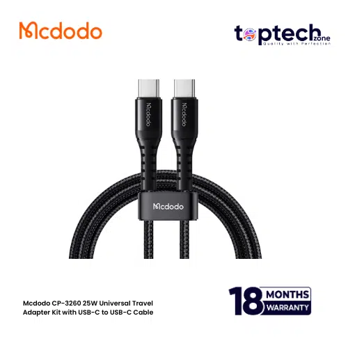 Mcdodo CP-3260 25W Universal Travel Adapter Kit with USB-C to USB-C Cable - Image 2