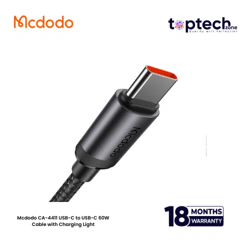 Mcdodo CA-4411 USB-C to USB-C 60W Cable with Charging Light - Image 2