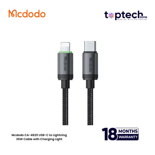 Mcdodo CA-4820 USB-C to Lightning 36W Cable with Charging Light